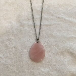Lia Sophia Pink Teardrop Necklace